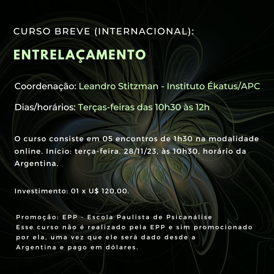 ENTRELACAMENTO-BANNER2 Curso Breve (internacional): Entrelaçamento